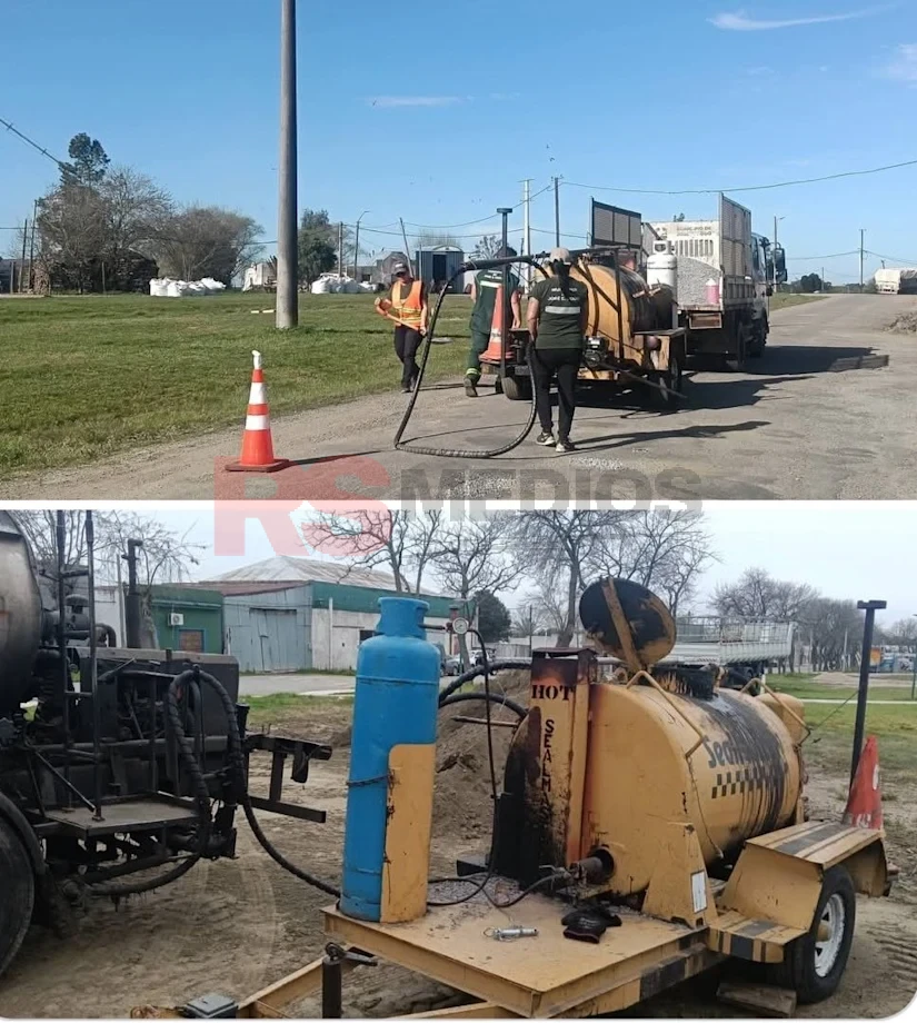 Avanzan las tareas de bacheo en la localidad con apoyo del Municipio de Cardona