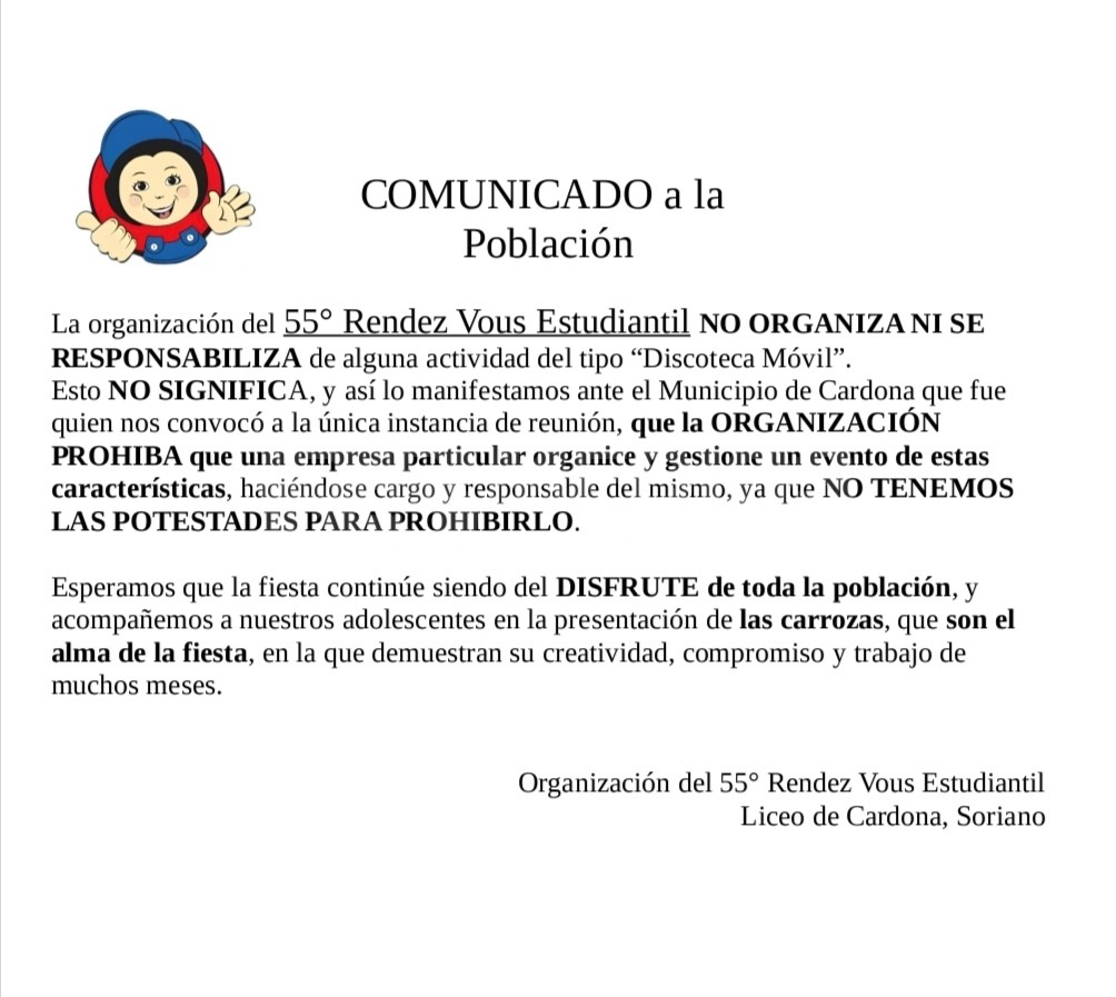 Comunicado de la Organización del Rendez Vous estudiantil