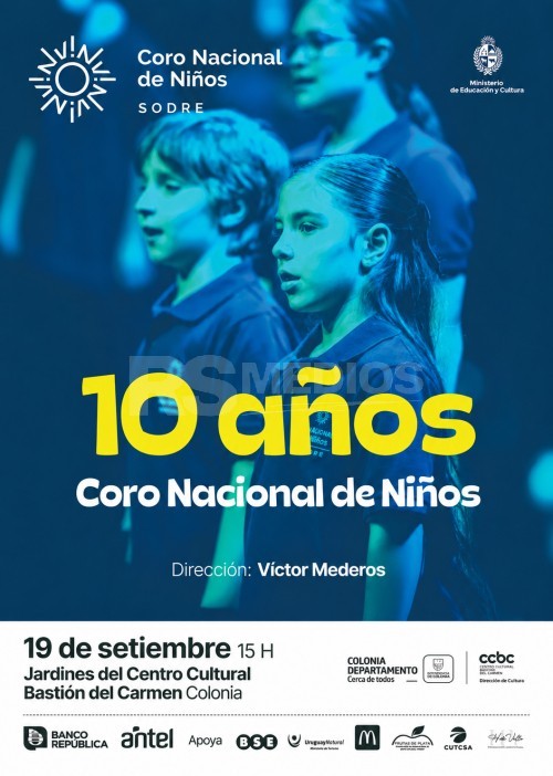 El Coro Nacional de Niños del Sodre celebra sus 10 años en Colonia