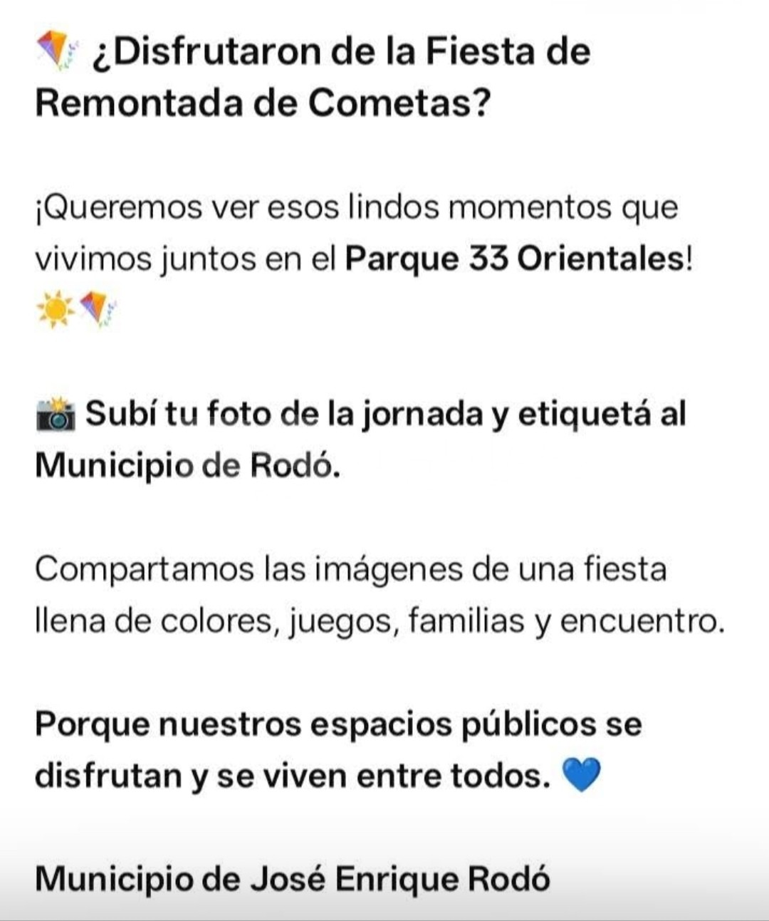 Rodó invita a compartir fotos de la fiesta de Cometas en el parque 33 — imagen 2