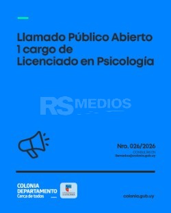 La Intendencia de Colonia convoca a licenciados en Psicología para cubrir un cargo