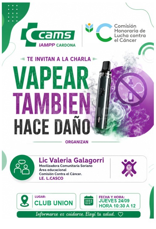 Charla sobre los riesgos del vapeo en el Club Unión