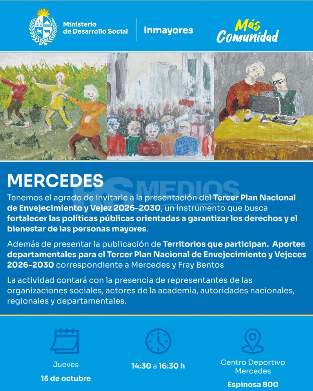 Presentarán en Mercedes el Tercer Plan Nacional de Envejecimiento y Vejeces 2026-2030